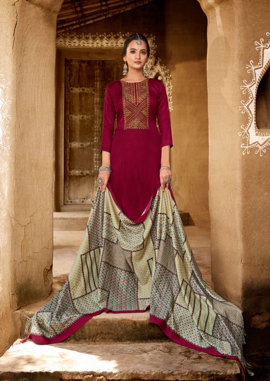 Naziya By Levisha Heavy Pashmina Dress Material Catalog